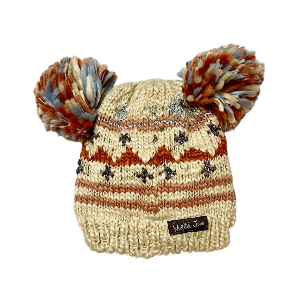 NWT Adele Double Pom Beanie Hat Size S